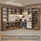 Armário de Cozinha Completa 549cm Rustic/Branco Glamy Madesa 01