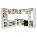 Armário de Cozinha Completa 566 x 60 cm Branco/Preto Lux Madesa 01