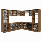 Armário de Cozinha Completa 566 x 60 cm Rustic/Preto Lux Madesa 01