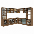 Armário de Cozinha Completa 566 x 60 cm Rustic/Cinza Lux Madesa 01