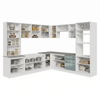 Armário de Cozinha Completa 566 x 60 cm Branco/Cinza Lux Madesa 01