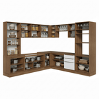 Armário de Cozinha Completa 566 x 60 cm Rustic/Branco Veludo Lux Madesa 01