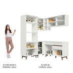 Armário de Cozinha Completa de Canto 332cm Branco Reims Madesa 01