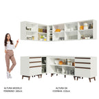 Armário de Cozinha Completa de Canto 382cm Branco Reims Madesa 02
