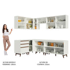 Armário de Cozinha Completa de Canto 392cm Branco Reims Madesa 02