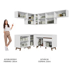 Armário de Cozinha Completa de Canto 402cm Branco Reims Madesa 03