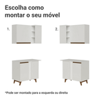 Armário de Cozinha Completa de Canto 452cm Branco Reims Madesa 01