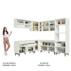 Armário de Cozinha Completa de Canto 452cm Branco Reims Madesa 01