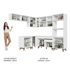 Armário de Cozinha Completa de Canto 472cm Branco Reims Madesa 01
