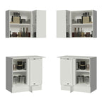 Kit Canto 100% MDF 2 Portas e Nicho Branco Smart Madesa