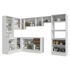 Armário de Cozinha Completa de Canto 100% MDF 447 cm Branco/Rustic/Crema Smart Madesa 03