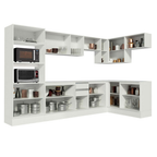 Armário de Cozinha Completa de Canto 100% MDF 448cm Branco Smart Madesa 01