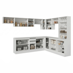 Armário de Cozinha Completa de Canto 507 cm Branco Smart 100% MDF Madesa 01
