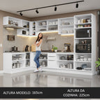 Armário de Cozinha Completa de Canto 499cm Branco Stella Madesa 03