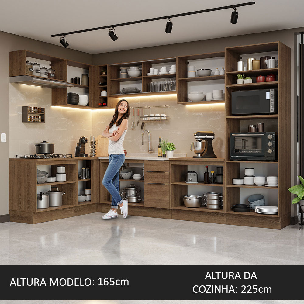 Armário de Cozinha Completa de Canto 499cm Rustic Stella Madesa 03