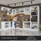 Armário de Cozinha Completa de Canto 499cm Branco/Rustic Stella Madesa 03