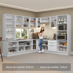 Armário de Cozinha Completa 549cm Branco Stella Madesa 01