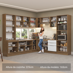 Armário de Cozinha Completa 549cm Rustic/Branco Stella Madesa 01