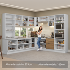 Armário de Cozinha Completa 549cm Branco/Rustic Stella Madesa 01