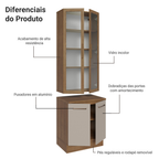 Kit Balcão + Cristaleira 70cm Rustic/Crema Agata Madesa 01