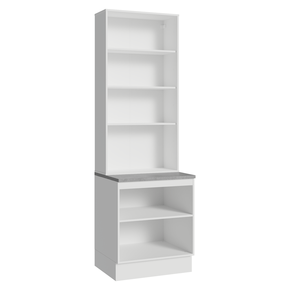 Kit Balcão + Cristaleira 70cm Branco Agata Madesa 02