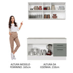 Armário de Cozinha Compacta 150cm Branco/Cinza Agata Madesa 01