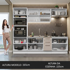 Armário de Cozinha Completa 270cm Branco/Crema Agata Madesa 01