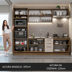 Armário de Cozinha Completa 270cm Rustic/Crema Agata Madesa 01