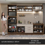 Armário de Cozinha Completa 270cm Rustic/Crema Agata Madesa 03