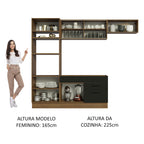 Armário de Cozinha Completa 270cm Rustic Preto Agata Madesa 04