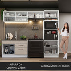 Armário de Cozinha Completa 270cm Branco/Crema Agata Madesa 05