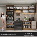 Armário de Cozinha Completa 270cm Rustic/Crema Agata Madesa 07