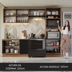 Armário de  Cozinha Completa 270cm Rustic/Preto Agata Madesa 08