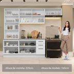 Armário de Cozinha Completa 270cm Branco Agata Madesa 11