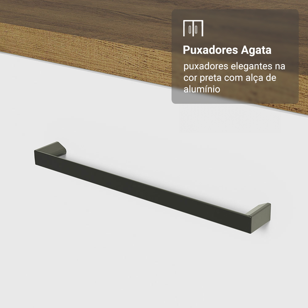 Armário de Cozinha Completa 270 cm Rustic/Branco Agata Madesa 12