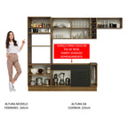 Armário de Cozinha Completa 290cm Rustic/Preto Agata Madesa 02