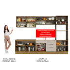 Armário de Cozinha Completa 310 cm Rustic/Crema Agata Madesa 01