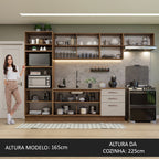 Armário de Cozinha Completa 330cm Rustic/Crema Agata Madesa 01