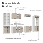 Armário de Cozinha Completa 340cm Branco/Crema Agata Madesa 01