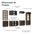Armário de Cozinha Completa 340cm Rustic/Preto Agata Madesa 01