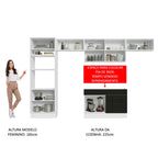 Armário de Cozinha Completa 350cm Branco/Preto Agata Madesa 01