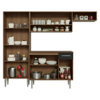 Armário de Cozinha Completa 220 cm Rustic/Preto Deli Madesa 02