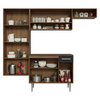 Armário de Cozinha Completa 220 cm Rustic/Preto Deli Madesa 03