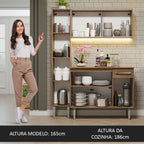 Armário de Cozinha Compacta 137cm Rustic Emilly Madesa 06
