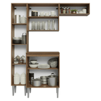 Armário de Cozinha Compacta 156 cm Rustic/Preto Emilly Madesa 01