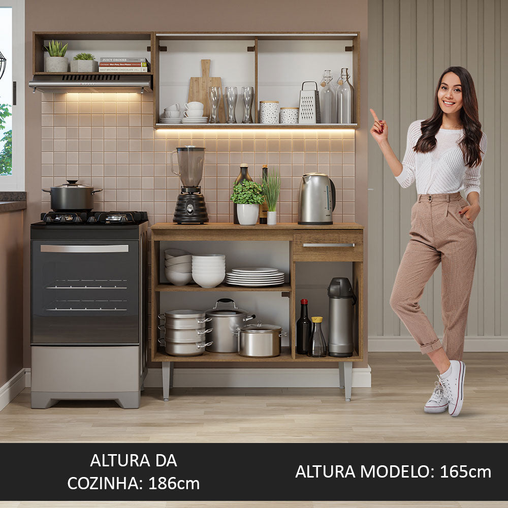 Armário de Cozinha Compacta 165cm Rustic Emilly Madesa 04