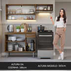 Armário de Cozinha Compacta 165cm Rustic Emilly Madesa 07