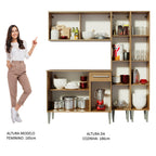 Armário de Cozinha Completa 169cm Rustic Emilly Fly Madesa 05