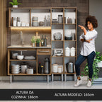 Armário de Cozinha Compacta 169cm com Pia Rustic Emilly Madesa 11