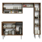 Armário de Cozinha Completa 197 cm Rustic/Preto Emilly Madesa 01